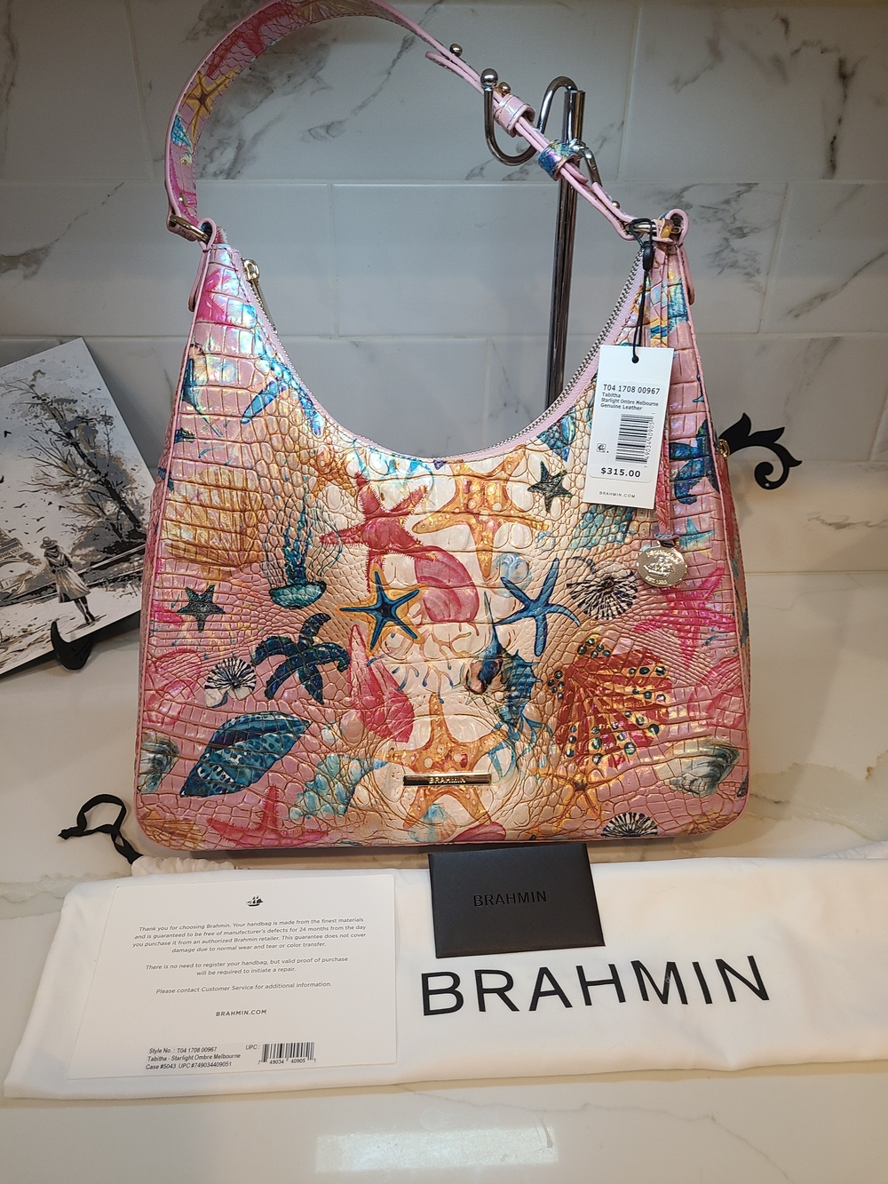 Brahmin NWT Pink Tabitha Starlight Ombre Melbourne